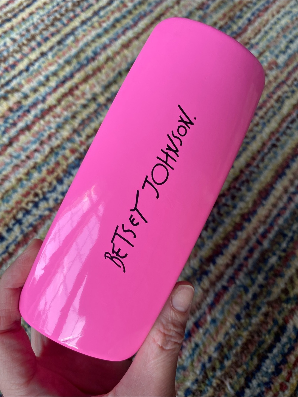 Betsey Johnson Bright Pink Hard Sunglasses Case